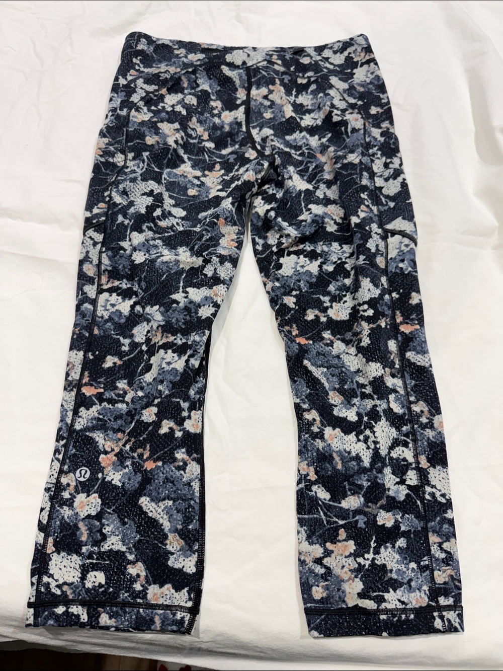 lululemon athletica Navy Floral Cropped Performance Jeans